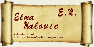 Elma Malović vizit kartica